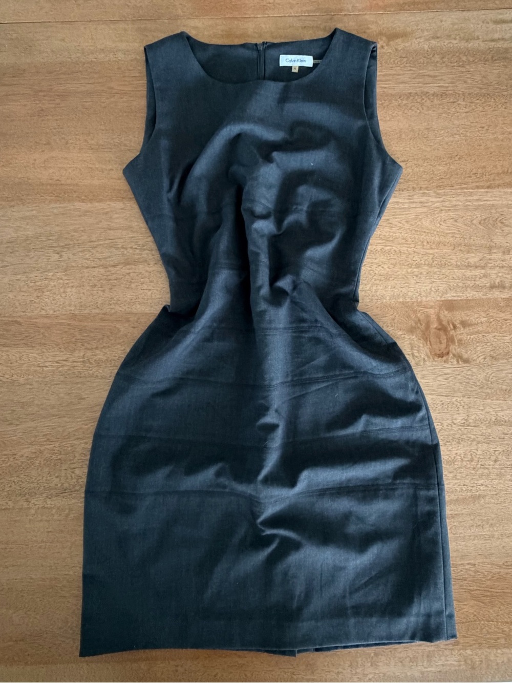 Calvin Klein Sheath Dress Sleeveless Black Size 10 Round Neck Tailored Workwear